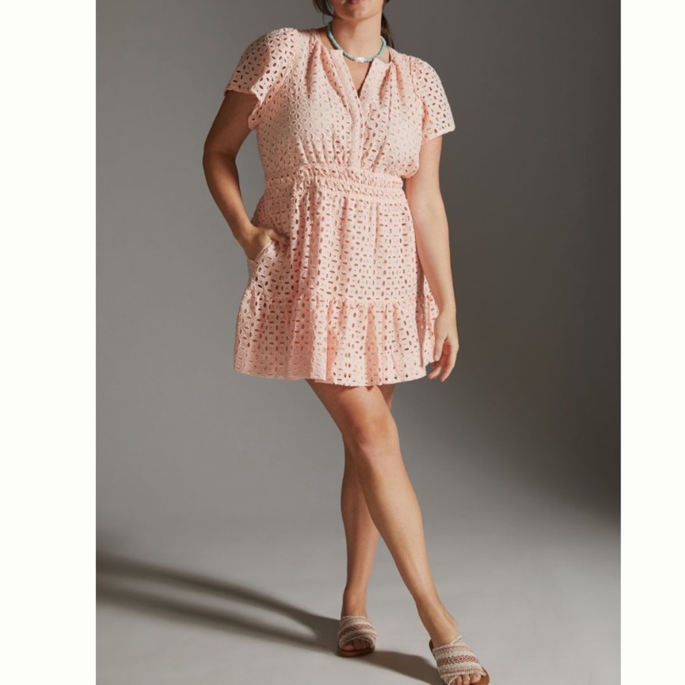 Anthropologie somerset eyelet mini dress sz 2X